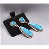 Image 2 : Native American Zuni Turquoise Earrings by Leekya