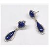 Image 2 : Native American Navajo Lapis Earrings by Jackson