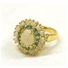 Image 1 : Gold Vermeil Ring With Emeralds and Opals