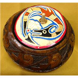 2011 Decorated Lidded Gourd, Hopi Design Hallmark