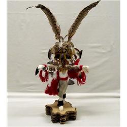 Native American Kachina decorated by Pheasant Feathers