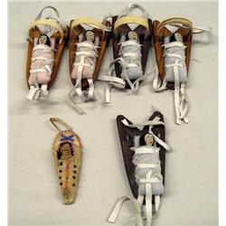 6 Native American Miniature Cradle Board Dolls