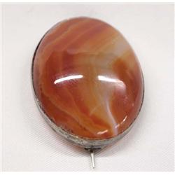 Vintage Silver Agate Pin/Pendant