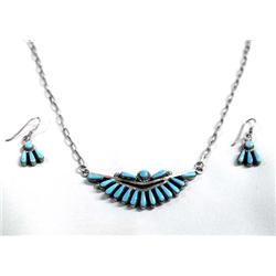 Zuni Peti Point Necklace & Earrings Set