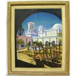 1978 Original Painting Mission San Xavier