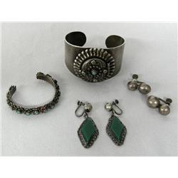 Mexican Silver Jewelry 2 Earring Pairs 2 Bracelets