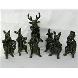 Seven Mexican Ceramic Animal Band