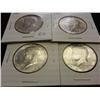 Image 1 : 4-ASSORTED 1964 SILVER KENNEDY HALF DOLLARS