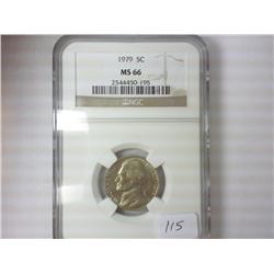 1979 JEFFERSON NICKEL NGC MS66