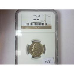 1975 JEFFERSON NICKEL NGC MS65