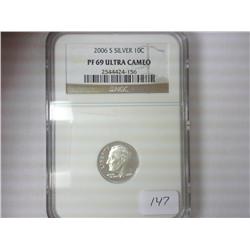 2006-S SILVER ROOSEVELT DIME NGC PF69 ULTRA CAMEO