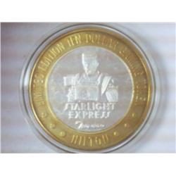 HILTON CASINO $10 SILVER TOKEN (UNC)