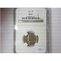 1963 JEFFERSON NICKEL NGC PF67