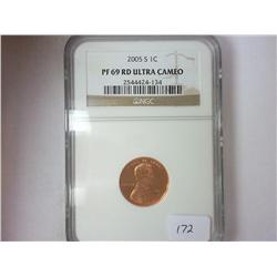 2005-S LINCOLN CENT NGC PF69RD ULTRA CAMEO