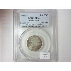 2002-D LOUISIANA QUARTER PCGS MS64