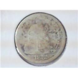 1885 SEATED LIBERTY DIME