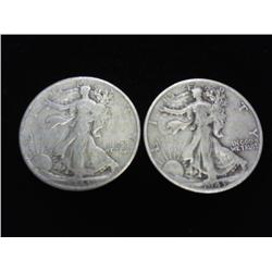 1943 & 43-S WALKING LIBERTY HALF DOLLARS