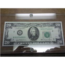 MAJOR ERROR 1981 $20 FRN MISSING REVERSE PRINTING