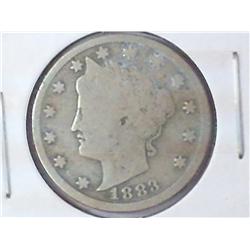 1883 WITH CENTS LIBERTY "V" NICKEL (GOOD)