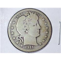 1911-D BARBER QUARTER