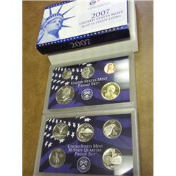 PARTIAL 2007 US PROOF SET (WITH BOX)