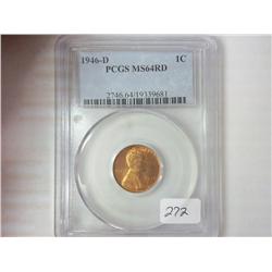 1946-D LINCOLN CENT PCGS MS64RD