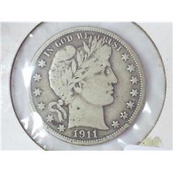 1911 BARBER HALF DOLLAR (FINE)