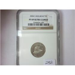 2004-S KEELBOAT NICKEL NGC PF69 ULTRA CAMEO