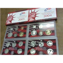 2004 & 05 US SILVER PROOF SETS (WITH BOXES) 2 SETS