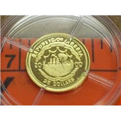 2000 LIBERIA $25 GOLD COIN GEORGE WASHINGTON PROOF