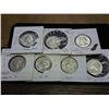 Image 1 : 7 ASSORTED 1963 & 64 WASHINGTON SILVER QUARTERS