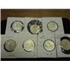 Image 2 : 7 ASSORTED 1963 & 64 WASHINGTON SILVER QUARTERS