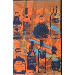 Bobby Hill Original Signed Painting Bottles Red