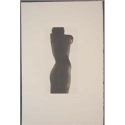 NU Z Sensual Nude Woman Mikio Watanabe Art Mezzotint