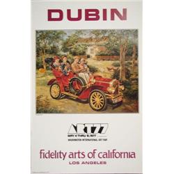 Lee Dubin SUNDAY DRIVE Antique Buick Art Poster Signed