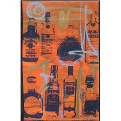 Bobby Hill Original Signed Painting Bottles Red II
