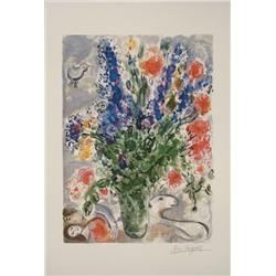 Marc Chagall : Les Lupins Bleu Blue Flowers Art Print