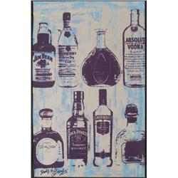 Bobby Hill Original Signed Painting Bottles Silver