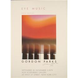 Gordon Parks Signed Eye Music Art Exhibition Poster