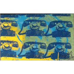Bobby Hill Original Signed Painting Antique Telephones