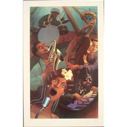 Justin Bua : Jazz Quintet Urban Art Print