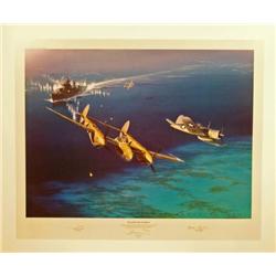 Aviation Art Too Close for Comfort Fellows P-38 Corsair
