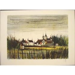 Bernard Buffet Signed, Numberd Art Print French Village