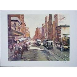 SAN FRANCISCO Street Scene Signed Schrag LE Art Print