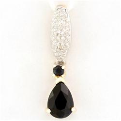 1.03ct Black Sapphire Diamond 9k Gold Pendant (JEW-9269X)