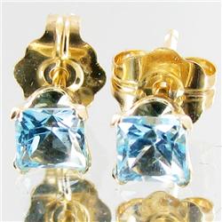 1.19ctw Blue Topaz 10k Gold Earrings (JEW-2911)