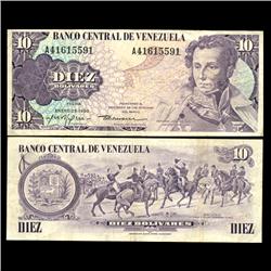 1980 Venezuela 10 Bolivares Crisp Circulated Note (CUR-05861)