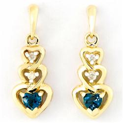 .38ct London Bl Topaz Diamond 9k Gold Earrings (JEW-9191X)