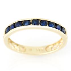 0.9ct Natural Blue Sapphire Eternity Ring 9K Gold (JEW-9170X)