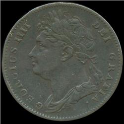 1822 Britian 1/4p VF/XF (COI-8857)